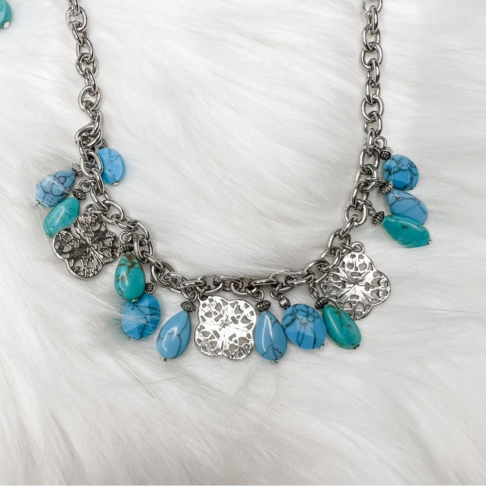 Chaps Turquoise Necklace and Bracelet Duo - Picture 2 of 2
